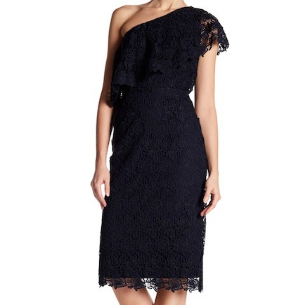 Nanette Lepore One Shoulder Lace Sheath Dress NEW